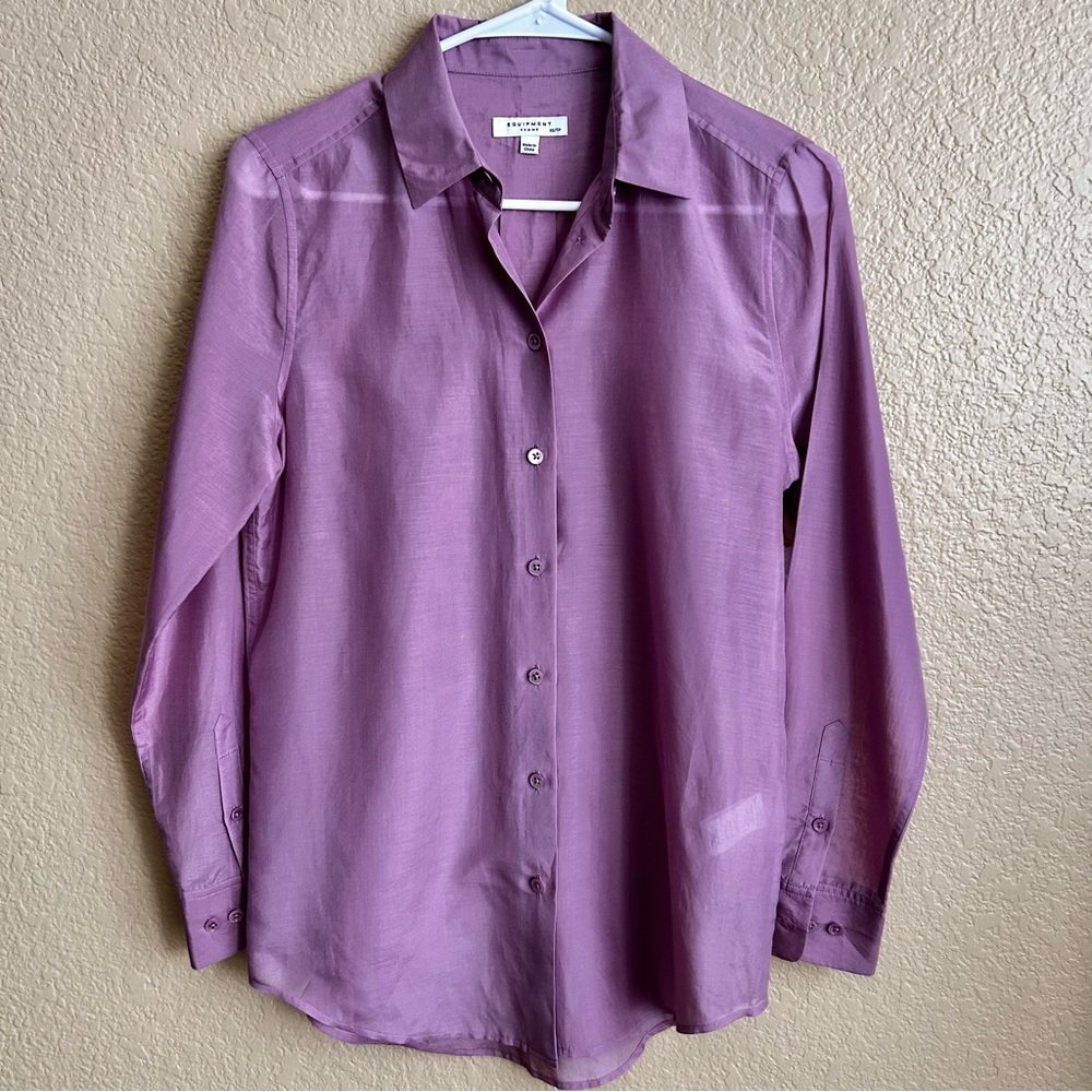 Equipment Cotton Silk Blend Long Sleeve Button Down Blouse